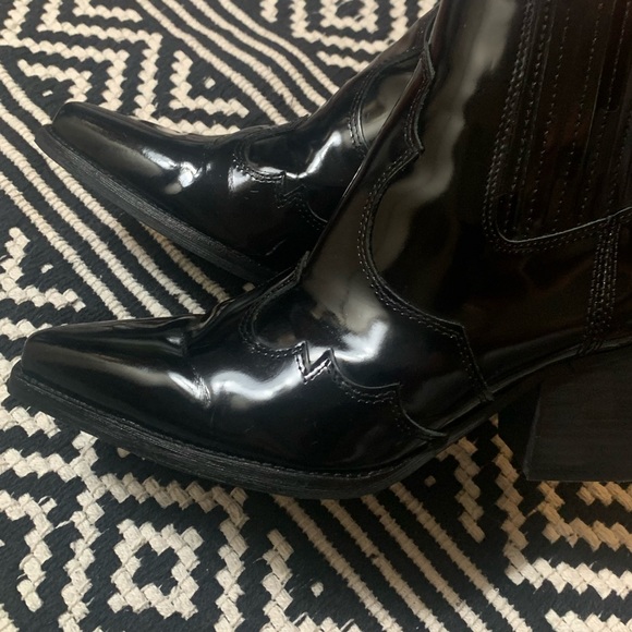 Winona Patent Leather Western Ankle Boots - Picture 6 of 7